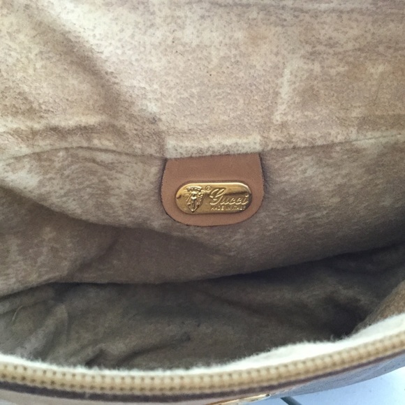 ❤️SOLD❤️GUCCI Vtg GG Monogram Tan/Cream CrossBody - Picture 7 of 8